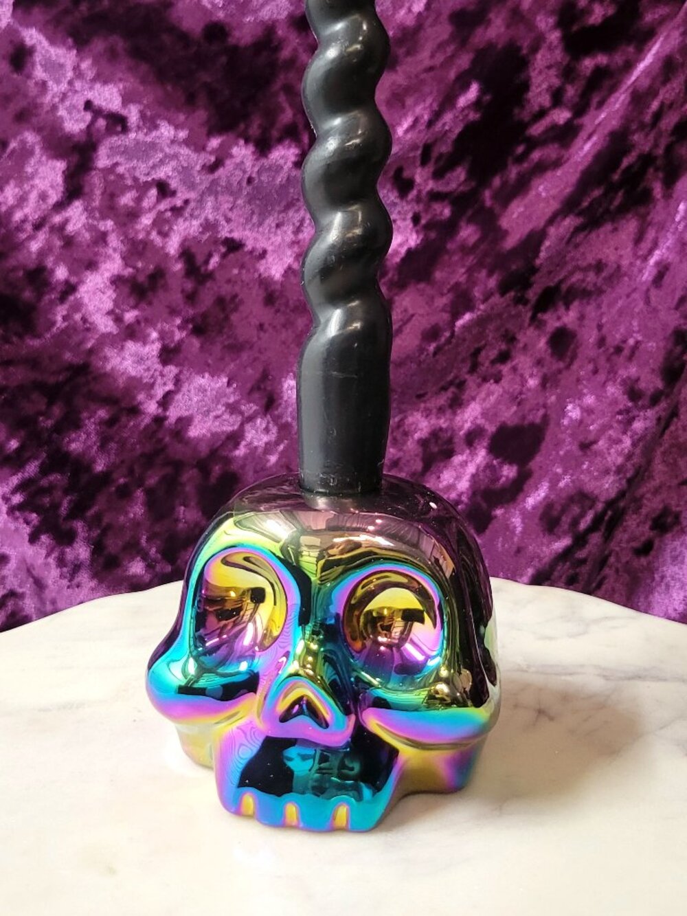 Killstar Oil Slick Skull Candle Holder
